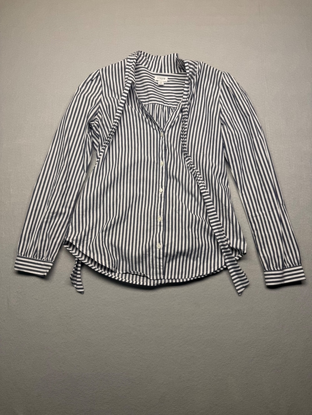 J.Crew Striped Button-Up Shirt Women XS Navy White